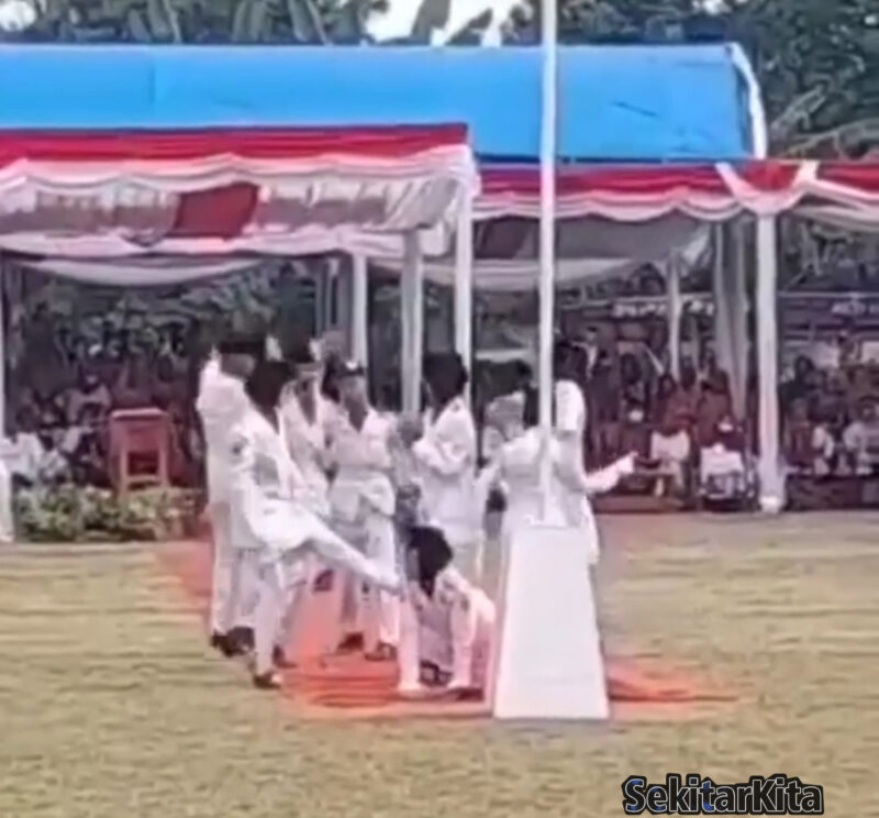 Viral video paskibraka joged senonoh usai upacara bendera (foto: @kabarnegri).