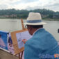 Gubernur Jawa Barat, Ridwan Kamil saat menggambar sketsa obyek wisata Situ Ciburuy, Kecamatan Padalarang KBB (Foto; Abdul) dok. Sekitarakita.id
