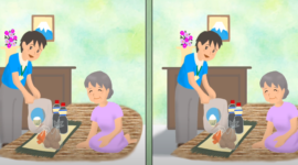 Teka teki gambar saat ini temukan perbedaan pada gambar kanal (Tangkap layar youtube Find 3 differences jp)