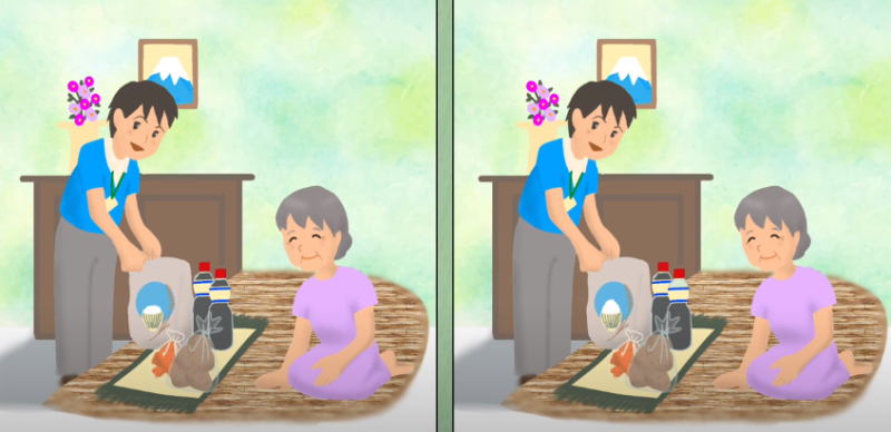 Teka teki gambar saat ini temukan perbedaan pada gambar kanal (Tangkap layar youtube Find 3 differences jp)