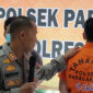 Danil Satria Darma (31) tersangka Penyiraman Air Keras terhadap istri di Padalarang KBB ditangkap Polisi (foto: Abdul Kholilulloh).