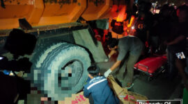Kecelakaan maut terjadi melibatkan seorang pengendara motor (pemotor) nopol T 2982 H dengan dum truk di Jalan Pilar, Desa Karangasih, Kecamatan Cikarang Utara, Kabupaten Bekasi