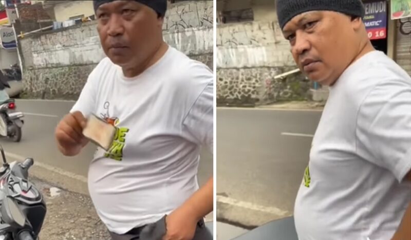 Seorang Pria Tidak Terima Lantaran Ditegur Pengendara Lain Karena Abu Rokok, Pengendara Ini Sempat Mengamuk dan Mengaku Bahwa Ia Anggota Polri (foto: @lensa_berita)