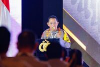 Kapolri Jenderal Listyo Sigit Prabowo saat memimpin Apel Kepala Satuan Wilayah (Kasatwil) se-Indonesia di Hotel Ritz Cartlon, Mega Kuningan, Jakarta Selatan, Rabu (1/11/2023). (foto: Divisi Hummas Polri)