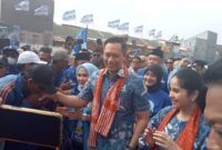 Safari politik, ketum Partai Demokrat AHY sapa kader dan masyarakat Kabupaten Karawang (foto: Dik-dik)