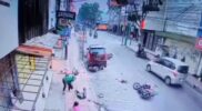 Diduga hilang kendali, sebuah mobil tabrak pemotor dan pejalan kaki di Cimahi