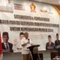 Sektretaris Jenderal DPP Partai Gerindra Ahmad Muzani saat menghadiri konsolidasi partai Gerindra di Kabupaten Karawang, (foto: Andyka tim SekitarKita.id)