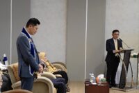 Kang Ace saat memberikan sambutan selepas sidang promosi doktor Deden Nasihin di Gedung FISIP Program Pasca Sarjana Unpad