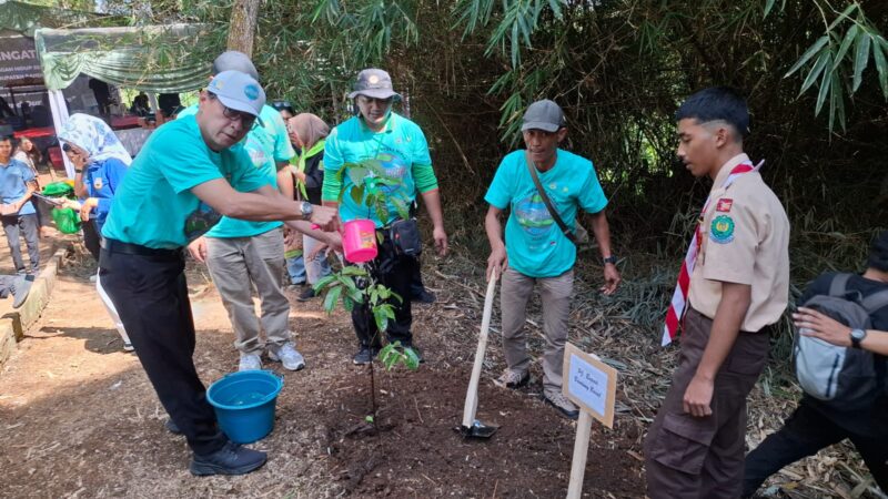 DLH KBB melakukan penanaman pohon di hutan kota pemkab Bandung Barat di momen hari lingkungan hidup sedunia (foto: istimewa)