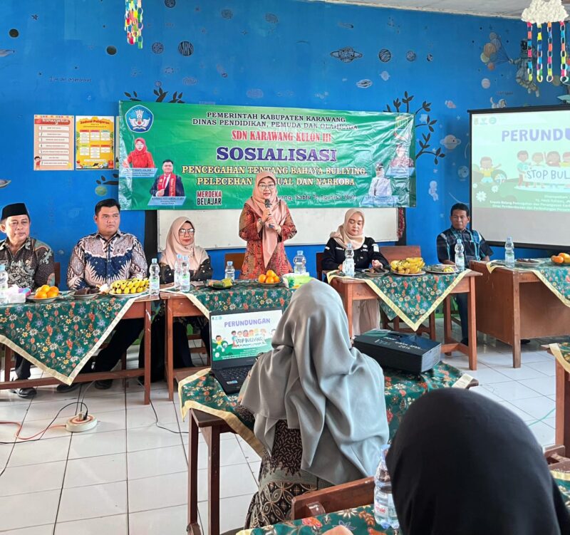 DP3A Kabupaten Karawang Kolaborasi dengan SDN KArawang Kulon III sosialisasi cegah Bulyying dan pelecehan (foto: istimewa)