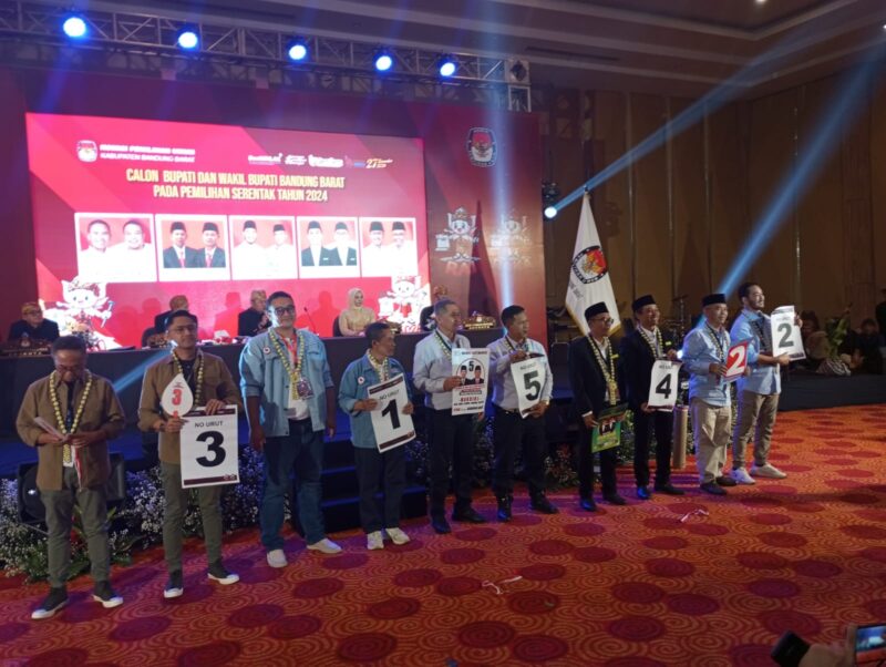 Nomor urut paslon bupati dan wakil bupati Bandung Barat di Pilkada 2024 (foto: Abdul Kholilulloh)