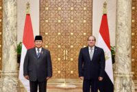 Presiden Republik Indonesia, Prabowo Subianto, dan Presiden Republik Arab Mesir, Abdel Fattah El-Sisi (foto: istimewa)