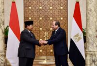 Presiden Republik Indonesia, Prabowo Subianto, melakukan kunjungan resmi ke Istana Kepresidenan Al Ittihadiya, Mesir, pada Rabu (18/12). foto: istimewa