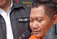 Tampang seorang sopir angkot berinisial MJ (45) yang Cabuli Siswi SMP di Bandung Barat kini ditahan oleh polisi (foto: Abdul Kholilulloh).