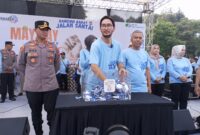 Bupati Bandung Barat Jeje Ritchie Ismail saat hadiri Hari Buruh Internasional (May Day) di Lapangan Mekarsari, Pemkab Bandung Barat (foto: Abdul Kholilulloh)