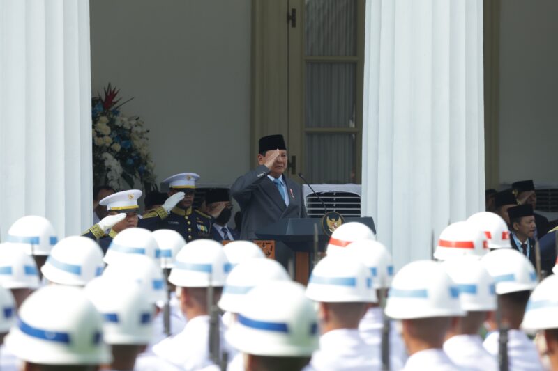 Presiden Prabowo Subianto saat menghadiri upacara peringatan Hari Lahir Pancasila di Gedung Pancasila, Jakarta, Senin (02/06). Foto: istana kepresidenan/Promedia 