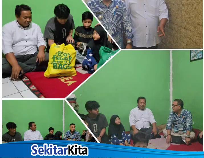 Camat Padalarang Agus Achmad Setiawan bersama Kepala Desa Ciburuy Firmansyah memberikan bantuan kepada tiga anak yatim-piatu di Kampung Andir, Desa Ciburuy, Kecamatan Padalarang KBB (foto: istimewa)