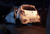 Kecelakan tunggal di Kampung Sukamaju RT 005 RW 006, Desa Padalarang, Kecamatan Padalarang, Kabupaten Bandung Barat, pada Sabtu (20/9/2025) malam sekitar pukul 19.10 WIB. Dua penumpang tewas (Foto: Abdul Kholilulloh)