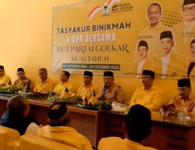 Hari Ulang Tahun (HUT) ke-61 Partai Golkar, pada Senin (20/10/2025).

Acara tersebut berlangsung di sekretariat DPD Golkar Bandung Barat, yang berlokasi di Ruko Jalan Cibatu Cilame RT 02 RW 06, Desa Cilame, Kecamatan Ngamprah,