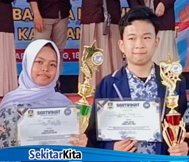 Citra dan Lionel, yang berhasil meraih penghargaan dalam ajang kompetisi bahasa dan sastra tingkat Kabupaten Bandung Barat (KBB). Foto: disdikkbb.org