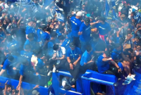 Ribuan Bobotoh Padati Rute Pawai Juara PERSIB (Foto: drone Hen-hen/ Sekitarkita.id)