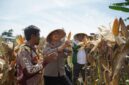 Senyum sumringah petani di Cikalongwetan KBB usai panen program Polri didampingi Kapolres Cimahi AKBP Niko N. Adi Putra (foto: Humas Polres Cimahi)