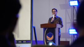 Bupati Bandung Barat, Jeje Ritchie Ismail, hadir pelantikan pengurus DPD NasDem KBB (foto: Sukma Prokompin) 