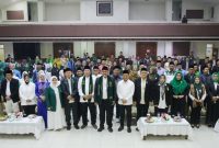Rapat Kerja Nasional (Rakernas) dan Pendidikan serta Pelatihan Nasional (Diklatnas) Dewan Pimpinan Pusat Lembaga Seni Qasidah Indonesia Nusantara Jaya (DPP LASQI NJ) di Gedung Moh. Toha, Soreang, Kabupaten Bandung, Kamis (30/7/2026) malam. Foto: Fromopim Kab. Bandung 