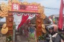 Sambut HUT RI ke 81 warga Kampung Rancabali, Gang Karangsari, RW 04, Desa Padalarang, Kecamatan Padalarang, Kabupaten Bandung Barat (KBB) hiasi mural dan Bender merah putih (foto: Abdul Kholilulloh)