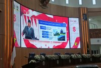 Pidato Kenegaraan 2026 oleh Presiden Prabowo Subianto pada Sidang Tahunan MPR RI serta  Sidang Bersama DPR RI-DPD RI, dan disaksikan oleh unsur pemerintahan Forkompinda, DPRD KBB, TNI Polri, tokoh agama dan masyarakat secara virtual di gedung DPRD KBB (foto: Abdul Kholilulloh)