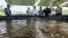 Anggota Komisi IV DPR RI dari Fraksi Partai Golkar, Dadang M. Naser saat meninjau pembudidaya ikan bioflok di Bandung Barat (foto: dok. Sekitarkita.id/ Abdul Kholilulloh)