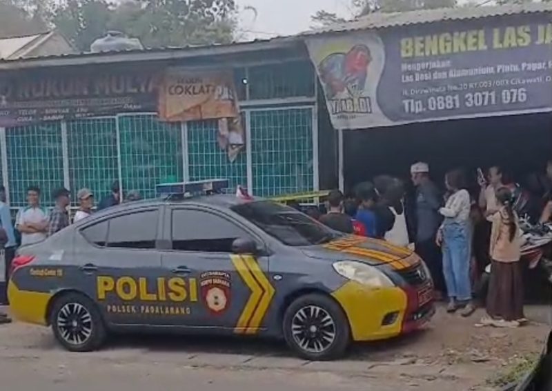 Polisi olah TKP Kampung Cikawati RT 03/RW 03, Desa Pakuhaji, Kecamatan Ngamprah, Kabupaten Bandung Barat (KBB), foto: istimewa 