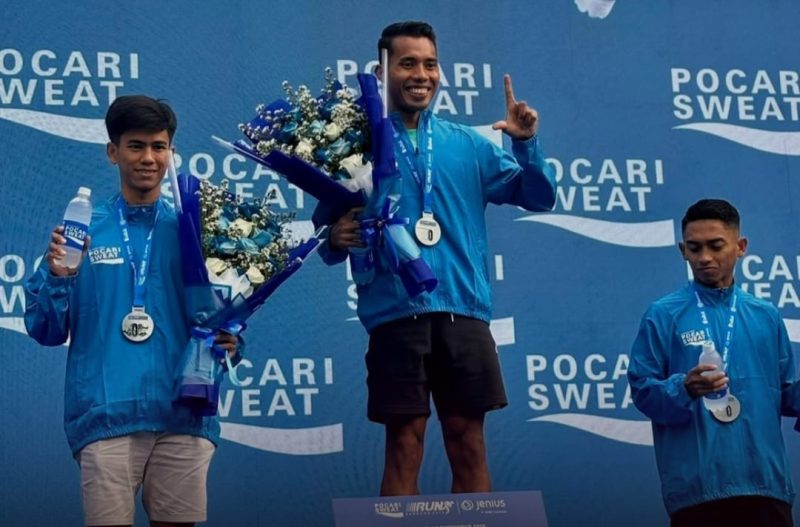 Prajurit Yonif TP 938/Pancasona, Serda Rikki Martin Luther Simbolon, berhasil meraih podium pertama pada kategori lari 8 kilometer (8K) dalam event yang berlangsung pada Sabtu, 19 September 2026 (foto: dok. Yoniftp 938)